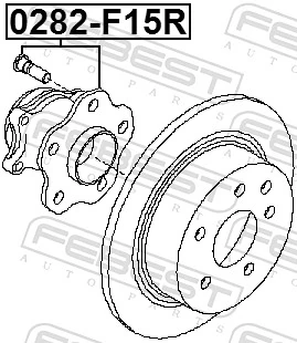 0282F15R Febest Buje de rueda trasero