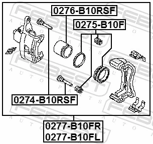 0275B10F Febest Kit de reparación de pinzas