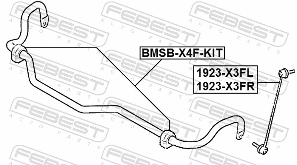 BMSBX4FKIT Febest Buje de barra estabilizadora delantera