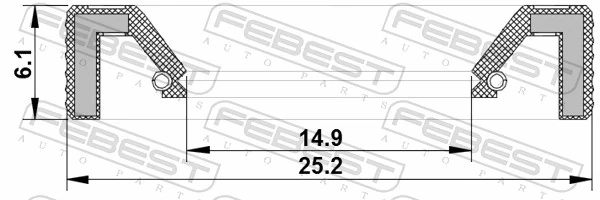 95KAY16250609X Febest Retén del vástago del cambio de la caja de cambios