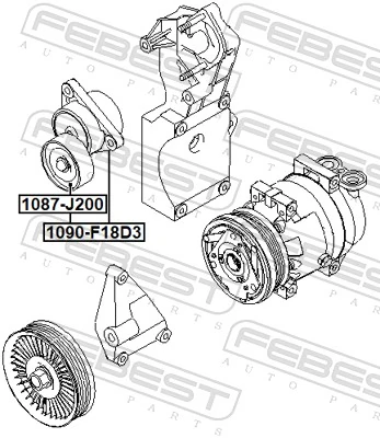 1090F18D3 Febest Polea tensora