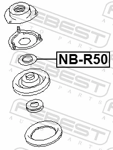 NBR50 Febest Rodamiento, copela amortiguador delantero