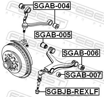 SGAB004 Febest Buje del brazo de suspensión delantero superior