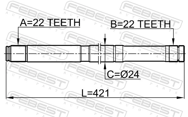0212B10MTLH Febest Semieje delantero izquierdo