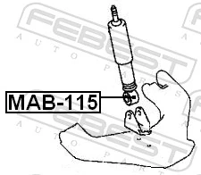 MAB115 Febest Buje del amortiguador delantero