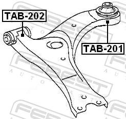 TAB202 Febest Silentblock de brazo de suspensión delantero inferior