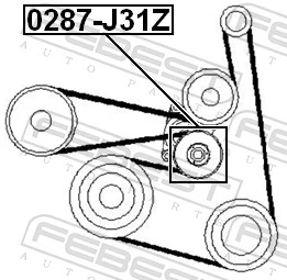 0287J31Z Febest Tensor de correa de alternador