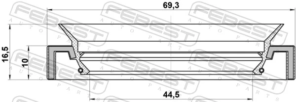 95HAS46691016C Febest Retén del semieje delantero izquierdo