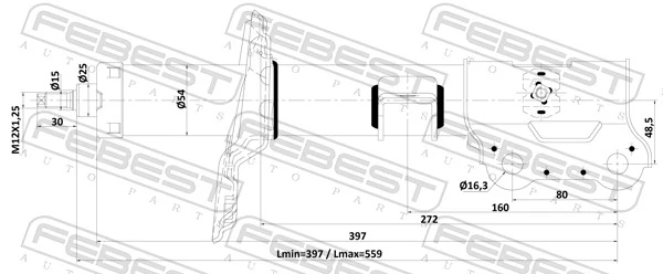 Amortiguador delantero derecho PJA182FR Parts-Mall
