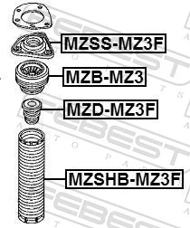 MZSSMZ3F Febest Soporte del amortiguador delantero