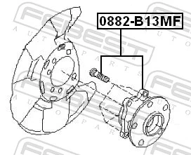 0882B13MF Febest Cubo delantero