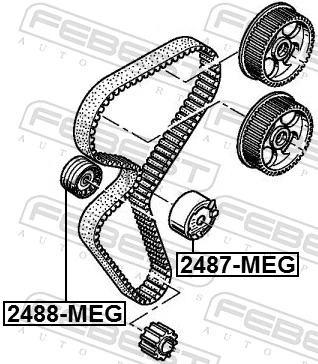 2487MEG Febest Rodillo de cadena