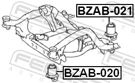 BZAB021 Febest Buje silencioso del subchasis delantero