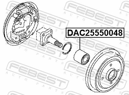 DAC25550048 Febest Rodamiento de rueda trasera