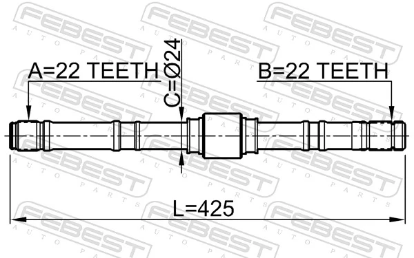 0212P10LH Febest Semieje delantero izquierdo