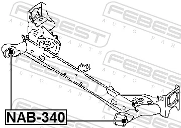 NAB340 Febest Silentblock del puente trasero