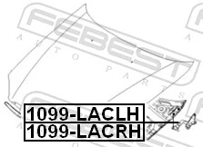 1099LACLH Febest Bisagra de capot izquierda