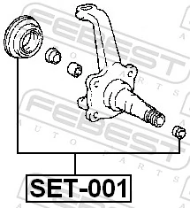 SET001 Febest Retén del muñón de dirección delantero