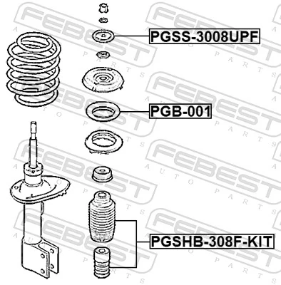 PGSS3008UPF Febest Soporte del amortiguador delantero