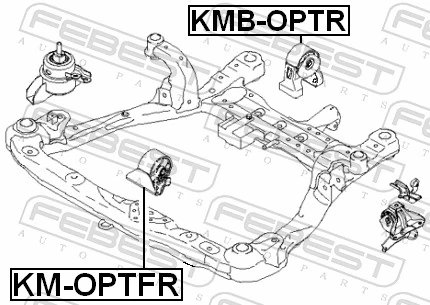KMBOPTR Febest Soporte trasero de motor con silentblock