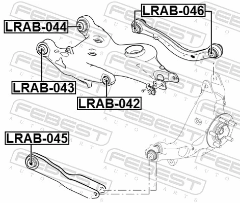 LRAB046 Febest Silentblock del brazo superior de suspensión trasera