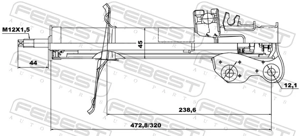 Amortiguador eje delantero izquierda Renault (RVI) 4421031700