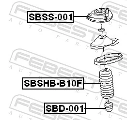 SBSS001 Febest Soporte del amortiguador delantero