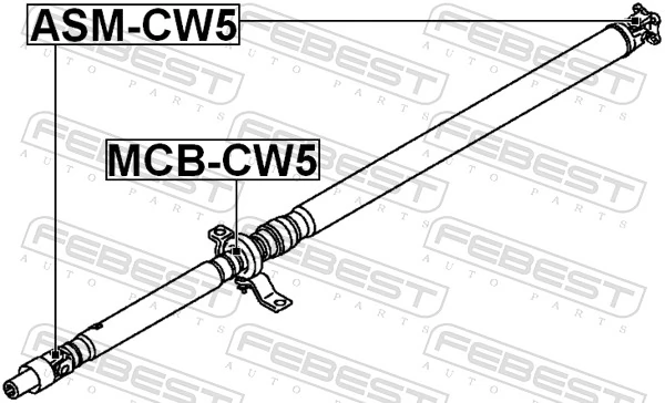 MCBCW5 Febest Rodamiento central del eje de transmisión