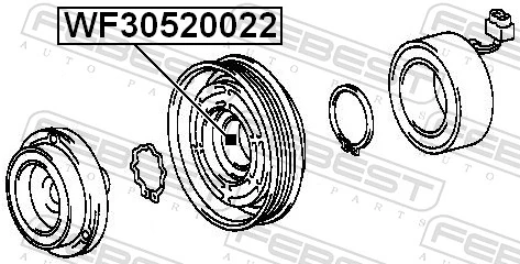 WF30520022 Febest Cojinete del embrague del compresor de aire acondicionado