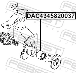 DAC4345820037 Febest Cojinete de cubo delantero/trasero