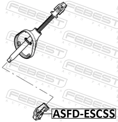 ASFDESCSS Febest Eje inferior de la columna de dirección
