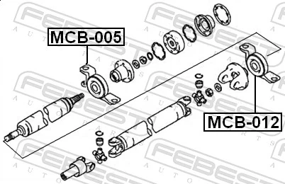MCB012 Febest Rodamiento central del eje de transmisión