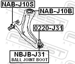 NABJ10B Febest Silentblock de brazo de suspensión delantero inferior