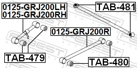TAB479 Febest Buje del brazo longitudinal superior trasero