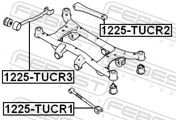1225TUCR1 Febest Barra transversal, suspensión de ruedas, eje trasero