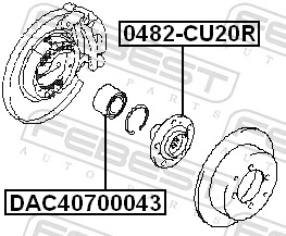 DAC40700043 Febest Rodamiento de rueda trasera
