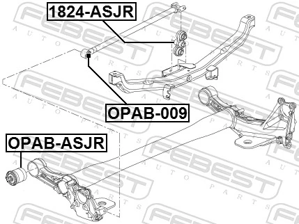 1824ASJR Febest Brazo estabilizador trasero
