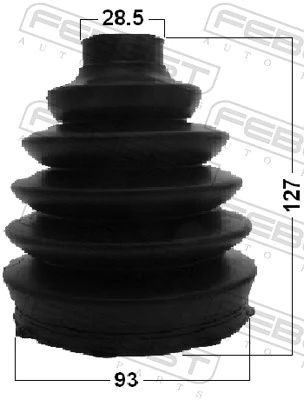2717PXC90F1 Febest Fuelle transmisión delantero exterior