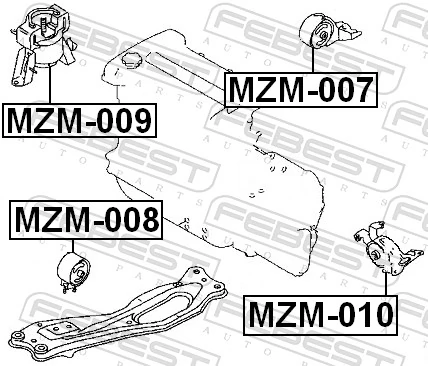 Taco de motor para Mazda 323 F V BA