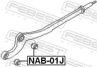 NAB01J Febest Silentblock de brazo de suspensión delantero inferior
