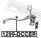 1299DCCER Febest Cable de apertura de cerradura de puerta delantera izquierda