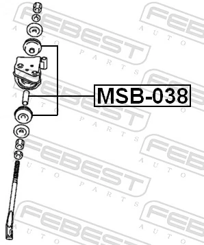 MSB038 Febest Buje de la barra tensora del brazo inferior delantero