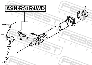 ASNR51R4WD Febest Cruceta del eje de transmisión delantero