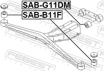 SABB11F Febest Silentblock delantero del soporte de la traviesa del diferencial trasero