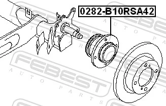 0282B10RSA42 Febest Buje de rueda trasero