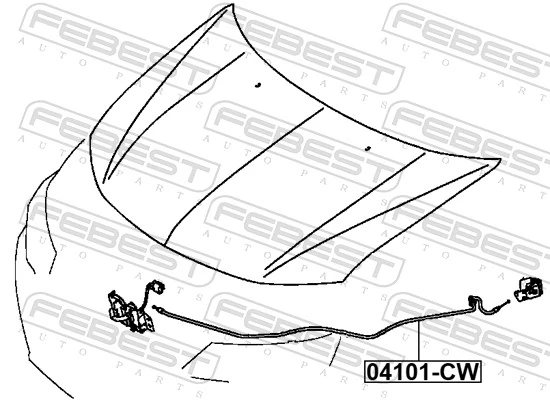 04101CW Febest Cable de capó del motor