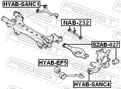 SZAB027 Febest Buje del brazo inferior trasero