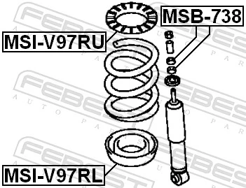 MSB738 Febest Buje de vástago de amortiguador trasero