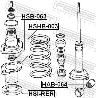 HSIRER Febest Aislador de resorte trasero superior