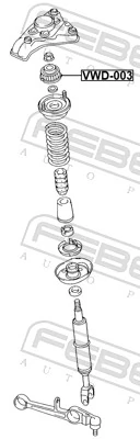 VWD003 Febest Soporte del amortiguador delantero